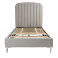 **Technische titel in het Nederlands: Moderne bedbasis met gestoffeerd hoofdbord en lattenbodem**