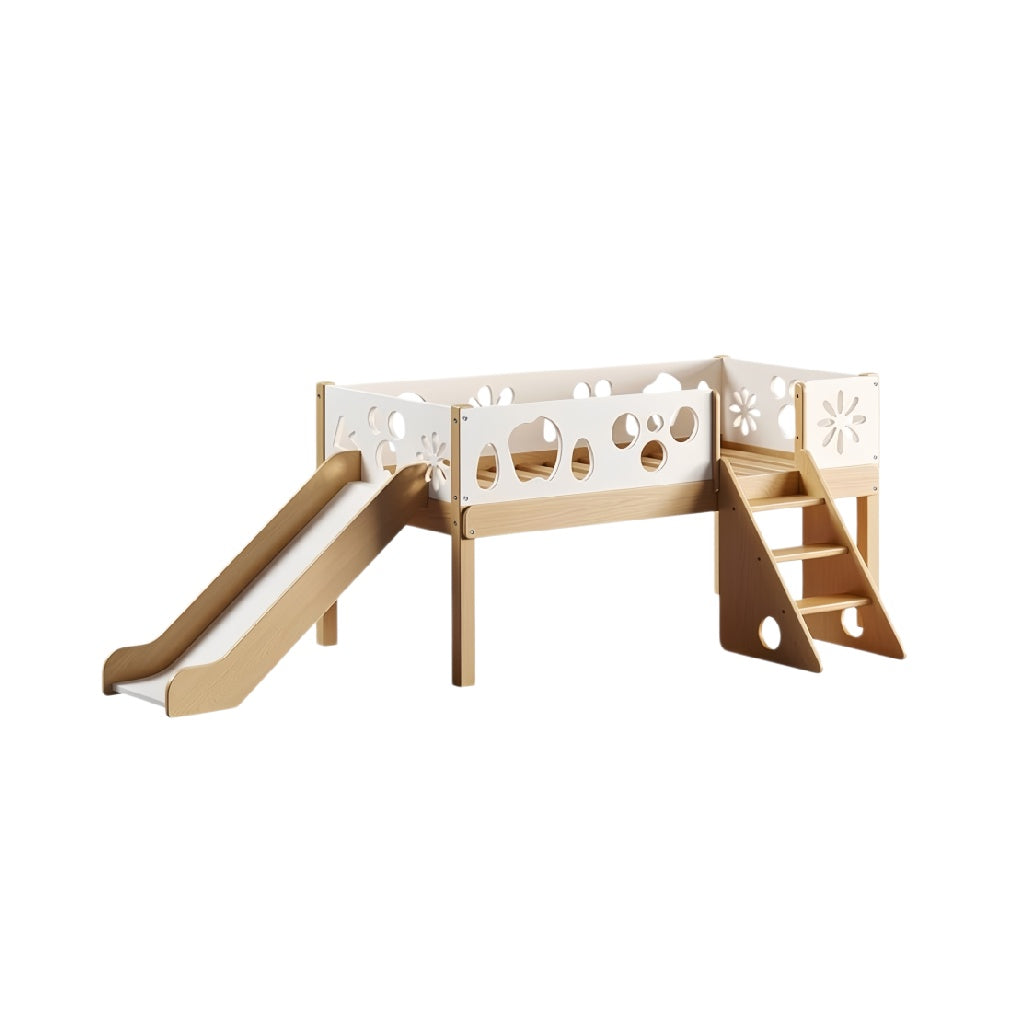 Technische titel in het Nederlands: **Kinderspeelhuis met Glijbaan en Trap van Hout**