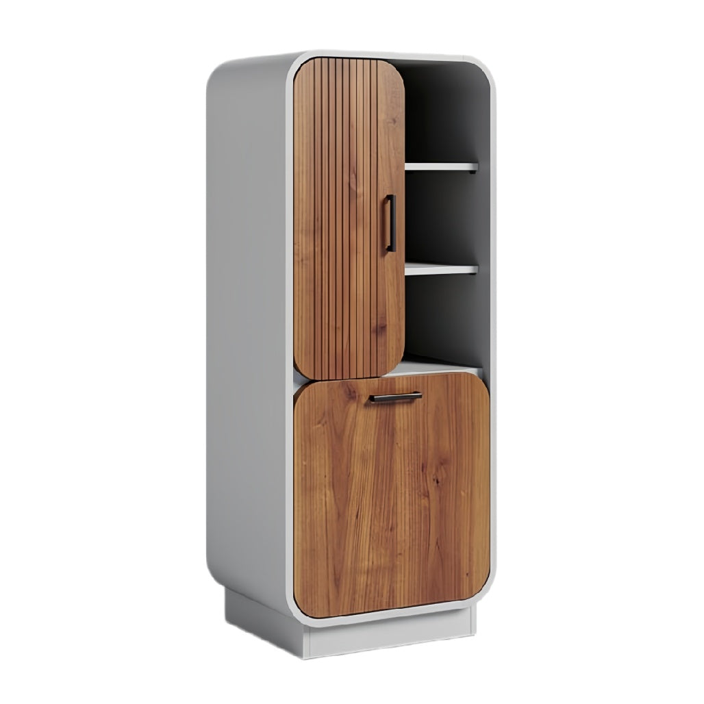 **Moderne Kast met Houten Deuren en Minimalistisch Ontwerp**
