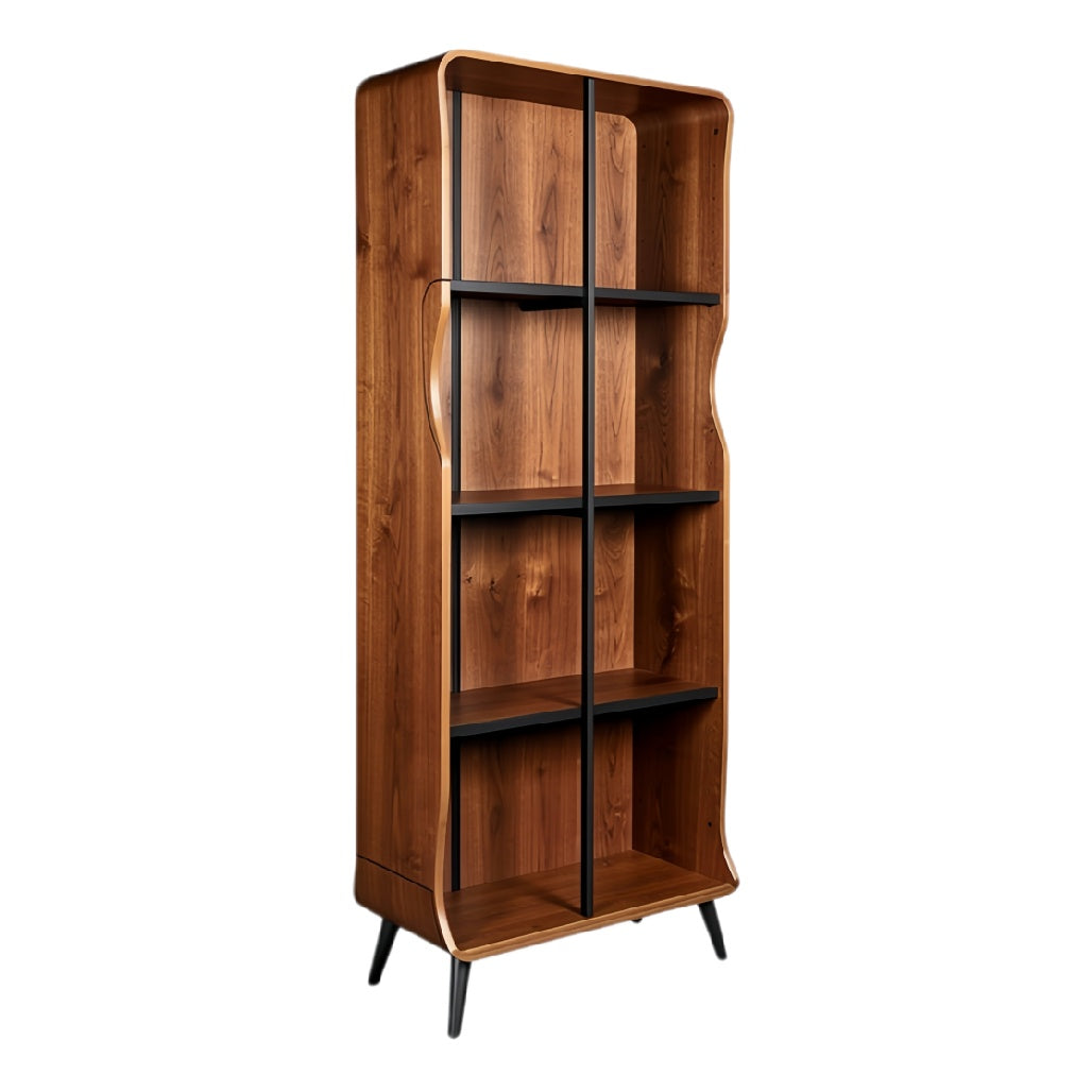 **Technische titel in het Nederlands: Eenvoudige houten boekenkast met zes planken**